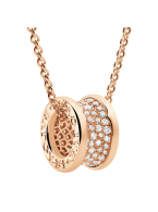 Bvlgari B.ZERO1 necklace pink gold paved with diamonds pendant CL856300 replica