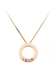 cartier love necklace pink Gold with 3 Diamonds pendant replica