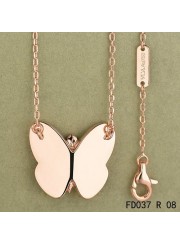 Van Cleef & Arpels Flying Butterfly Pendant,Pink Gold,Black Onyx