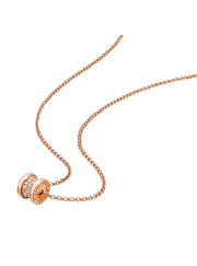 Bvlgari B.ZERO1 necklace pink gold paved with diamonds pendant CL857518 replica