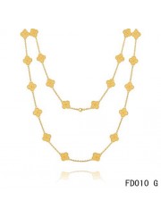 Van Cleef & Arpels Vintage Alhambra Long Necklace Yellow Gold 20 Motifs