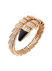 Bvlgari Serpenti Bracelet pink gold black onyx with diamonds BR855196 replica