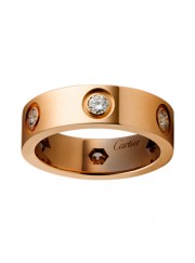 cartier love ring pink Gold 6 diamond wide version replica