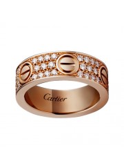 cartier love ring pink Gold covered diamond wide version replica