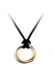 trinity de Cartier necklace 3-gold pendant black rope diamond pendant replica