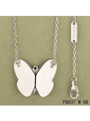 Van Cleef & Arpels Flying Butterfly Pendant,White Gold,Black Onyx