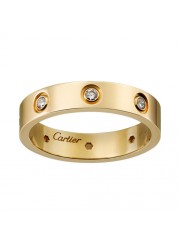 cartier love yellow gold ring eight diamond narrow version replica