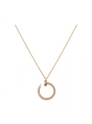 cartier juste un clou necklace 18k pink gold covered 36 diamonds nail pendant replica