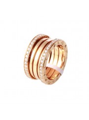 Bvlgari B.ZERO1 ring pink gold 4 band with pave diamonds AN856293 replica