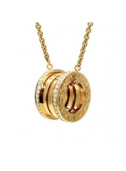 Bvlgari B.ZERO1 necklace yellow gold paved with diamonds pendant CL857028 replica