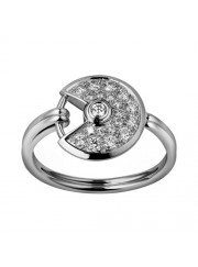 amulette de cartier white gold ring covered diamond B4213550 replica
