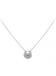 amulette de cartier white gold necklace Covered cut diamonds pendant replica