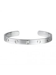 cartier cuff bracelet plated real 18k white gold with one diamond replica