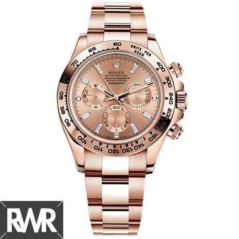 Rolex Daytona Ivory Index Dial 18k Rose Gold Oyster Bracelet Mens Watch Fake