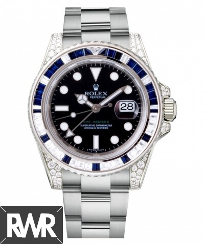 Replica Rolex GMT Master II White Gold Black Dial watch 116759 SA