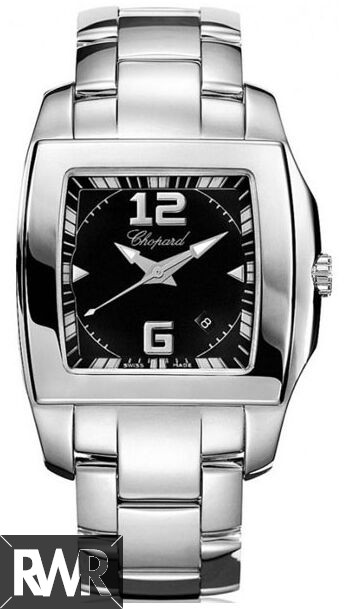 Chopard Two O Ten Black Dial Stainless Steel Ladies imitation Watch 118464-3001