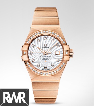 fake Omega Constellation Brushed Chronometer Watch 123.55.31.20.55.001