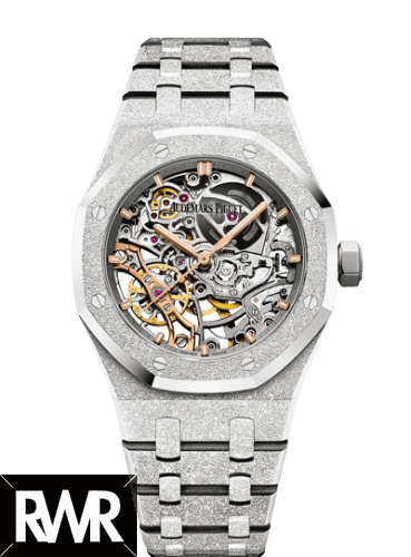 Replica Audemars Piguet Royal Oak 41 Double Balance Wheel Openworked Frosted White Gold 15407BC.GG.1224BC.01