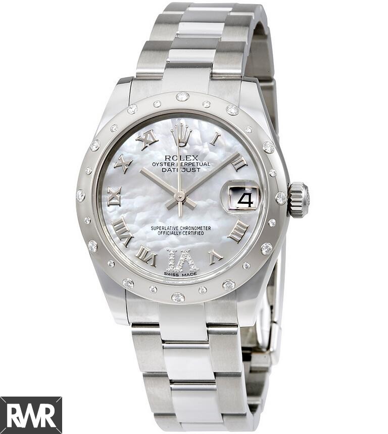 Replica Rolex Oyster Perpetual Datejust 31 Mother of pearl Dial Stainless Steel Ladies 178344MRDO