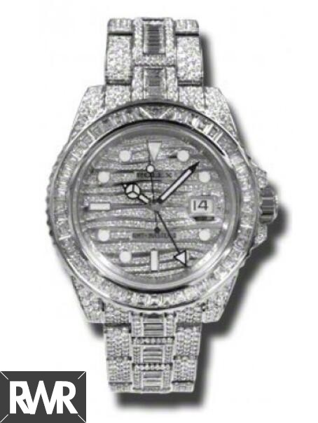 Replica Rolex GMT Master II Diamond 18kt White Gold Set With Diamonds116769TBR