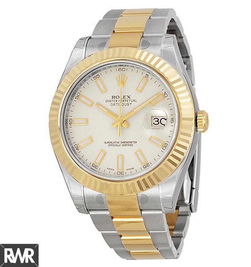 Replica Rolex Datejust II Cream/Ivory Dial Stainless Steel and 18K Yellow Gold Oyster 116333ISO