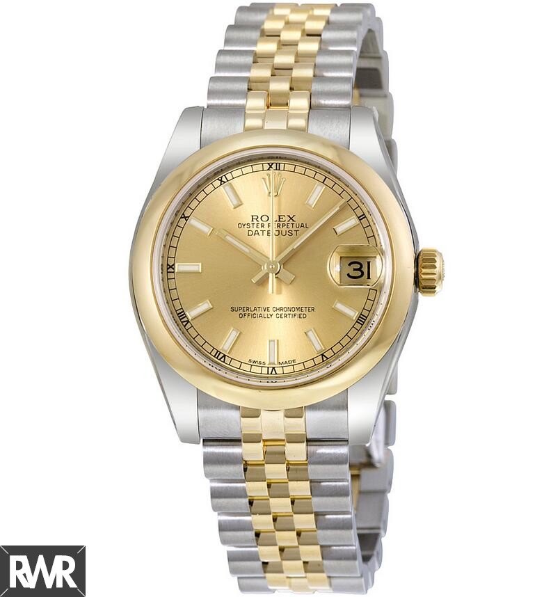 imitation Rolex Datejust Champagne Dial Automatic Stainless Steel and 18kt Gold 178243CSJ