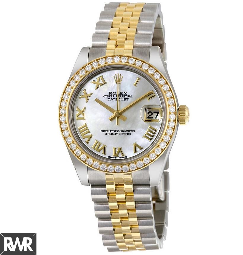imitation Rolex Datejust Mother of Pearl Dial Automatic Stainless Steel and 18kt Gold RLX178383MRJ
