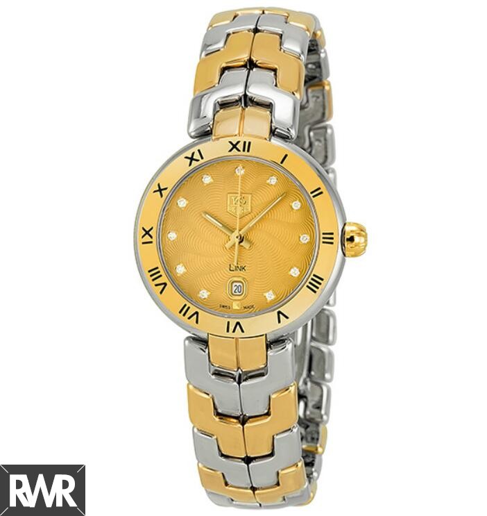 Tag Heuer Link Diamond Champagne Dial & Yellow Gold Ladies Replica Watch WAT1451.BB0955