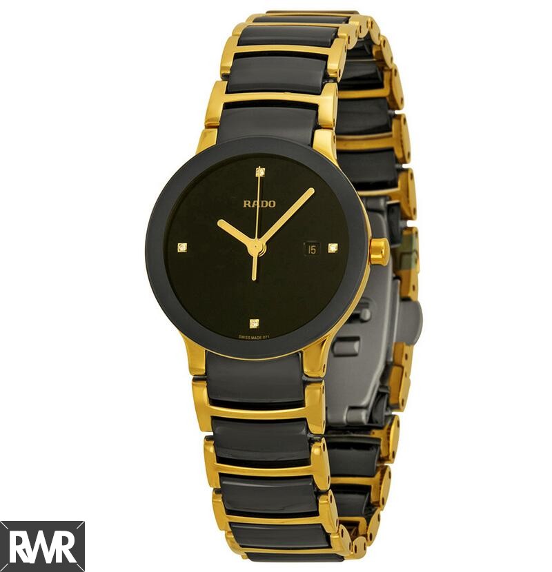 Rado Centrix Jubile Black Dial Two Tone Ceramic Replica Watch R30930712