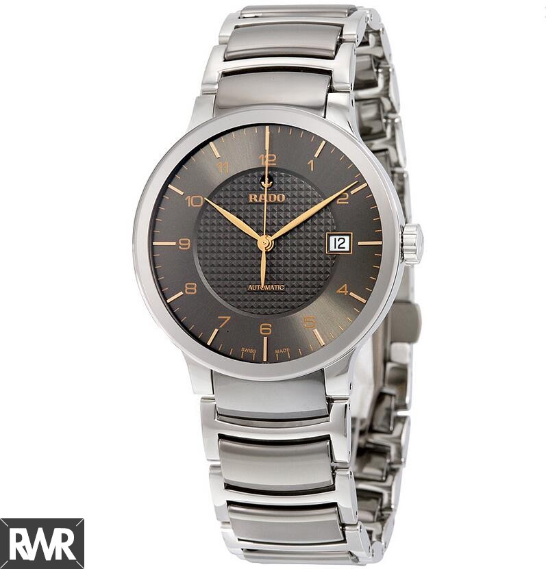Rado Centrix Grey Dial Stainless Steel Case Stainless Steel and Black Ceramic Bracelet Men's Replica Watch R30939132