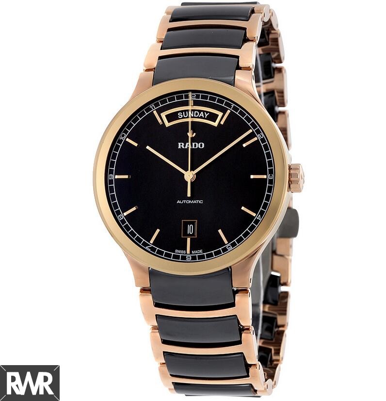 Rado Centrix Black Dial Rose Gold PVD and Ceramic Automatic Men's Replica Watch R30158172