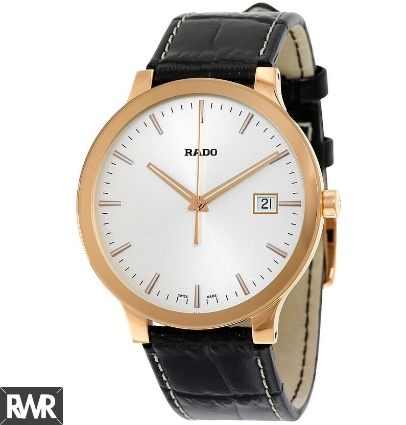 Rado Centrix White Dial Dark Brown Leather Quartz Men's Replica Watch R30554105