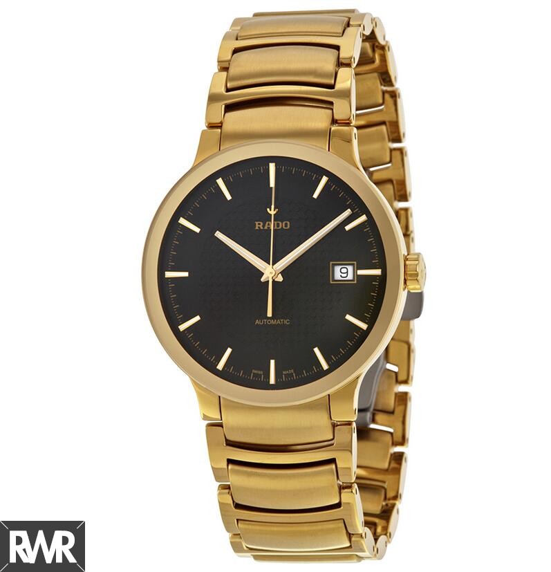 Rado Centrix Automatic Black Dial Yellow Gold-Plated Stainless Steel Men's Replica Watch R30279153