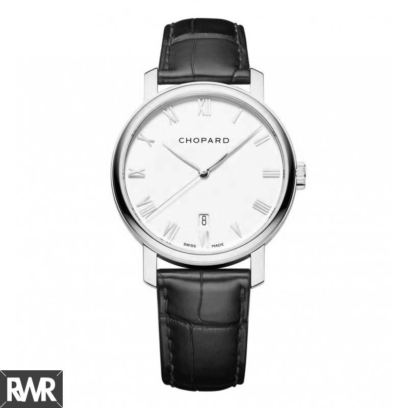 Fake Chopard Classic White Dial 18K White Gold 40mm Ladies Watch 161278-1001