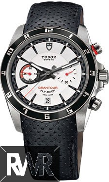 Replica Tudor Grantour Chrono Fly-Back White Dial Black Leather Men's Watch