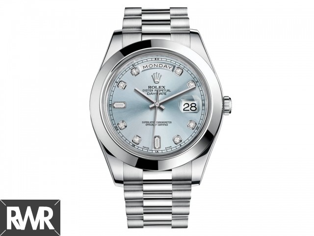 Replica Rolex Day-Date II Ice blue Dial Automatic Platinum Mens Watch