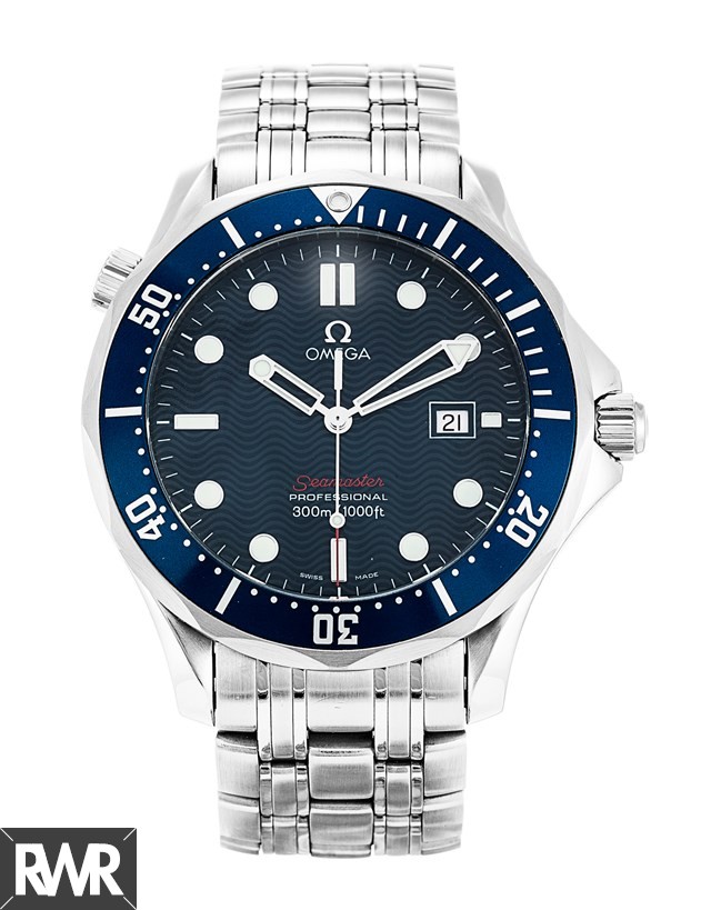 Fake Omega Seamaster 300M Quartz "James Bond" Blue Dial Watch 2221.80.00