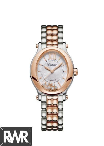Replica Chopard Happy Sport Oval 18K Rose Gold Stainless Steel And Diamonds