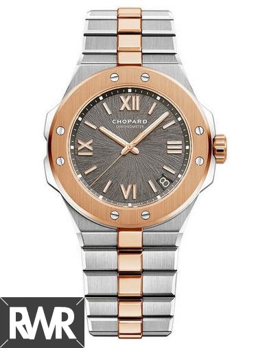 Replica Chopard Alpine Eagle 41mm Steel and Rose Gold Gray Dial