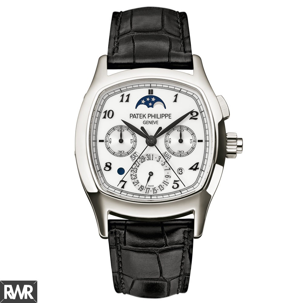 Best Patek Philippe Perpetual Calendar Split-Seconds Chronograph Silver 5951P-012 Replica Watch sale