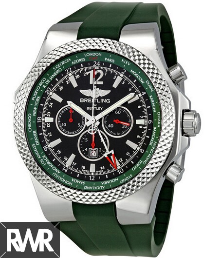 Fake Breitling Bentley GMT Green Dial Chronograph Mens Watch A47362S4-B919