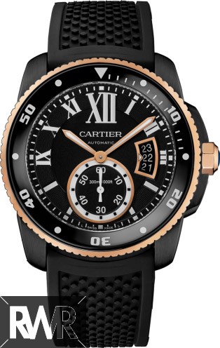 fake Calibre de Cartier Carbon Diver watch W2CA0004