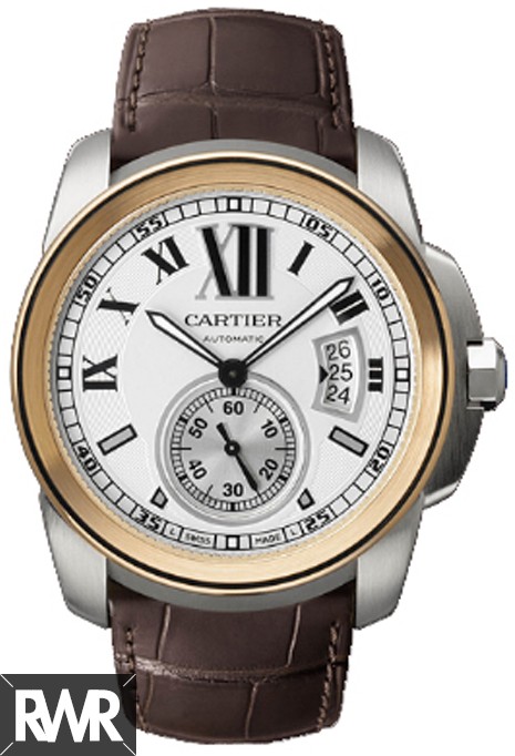 Cartier Calibre de Cartier Steel & Rose Gold Automatic Watch W7100011 Fake