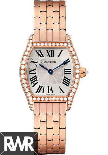 fake Cartier Tortue Silvered Flinque Dial Ladies Watch