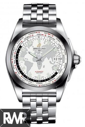 fake Breitling Galactic Unitime Stainless Steel Watch
