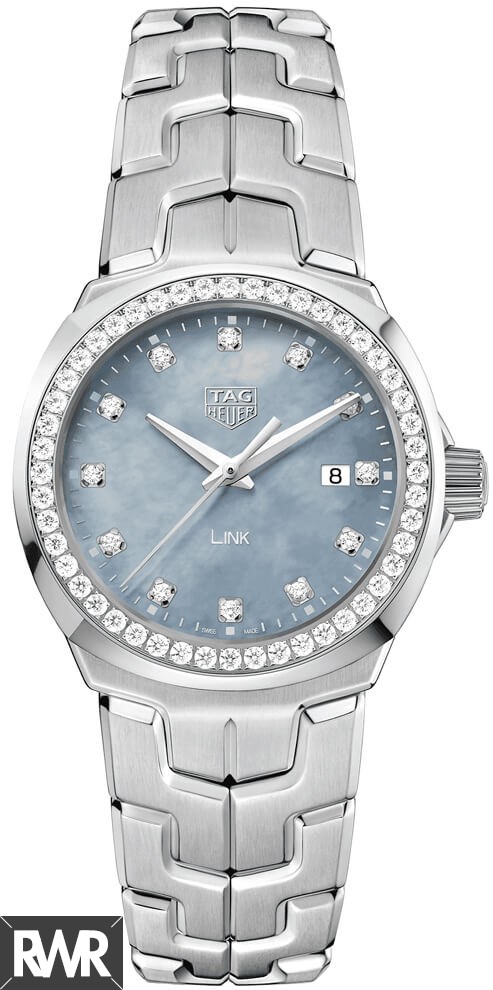 Tag Heuer Link Blue Mother of Pearl Diamond Dial Ladies Watch fake