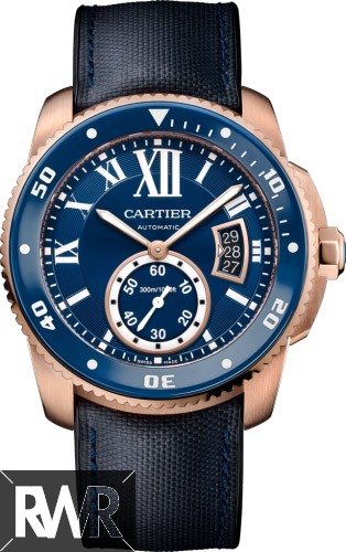 fake Calibre de Cartier Diver blue watch WGCA0009