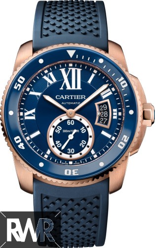 fake Calibre de Cartier Diver blue watch WGCA0010
