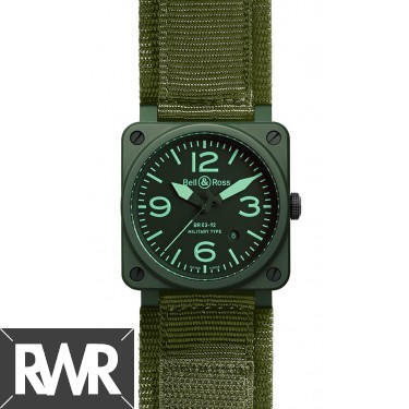 Replica Bell & Ross Aviation BR 03-92 Military Ceramic 42MM  Watch