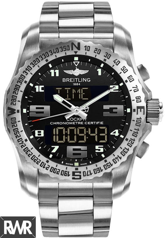 Breitling Professional Quartz Titanium Black Dial Mens EB501022/BD40/176E clone Watch